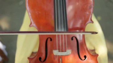 kadın oynarken viyolonsel