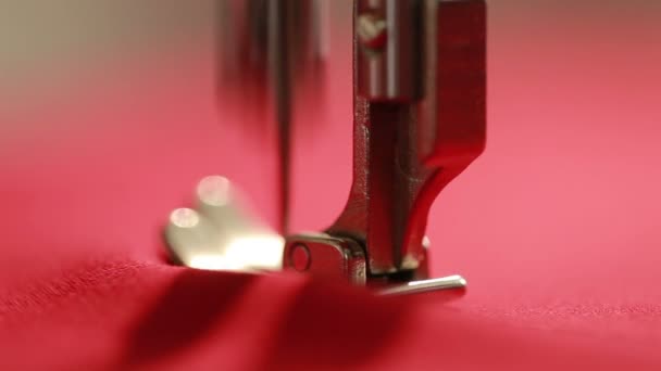 Sewing machine showing process. Close up. — Stock Video