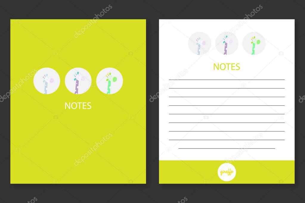 Notes template with a cute giraffe.