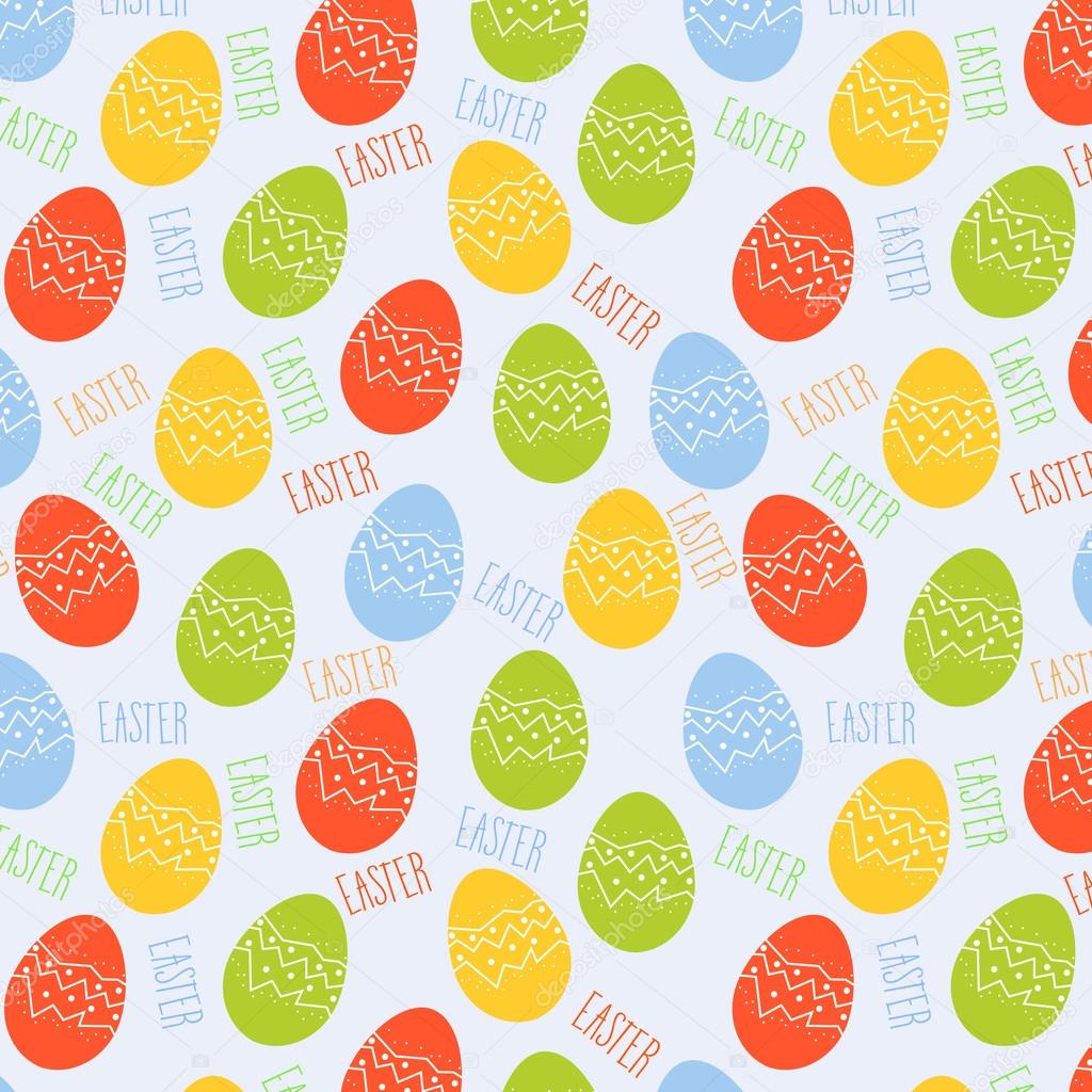 Cute vector Easter seamless pattern.