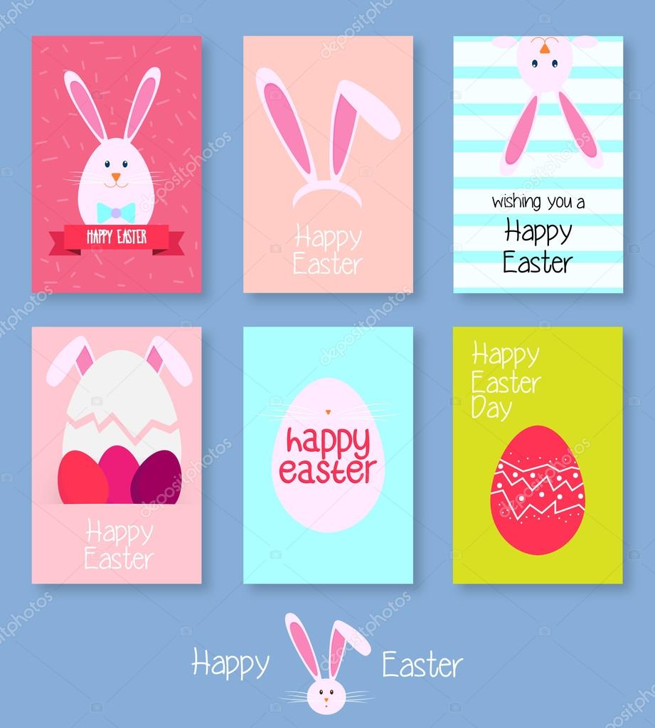 Cute vector set of Easter cards.