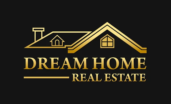 Sonho Home Logotipo imobiliário — Vetor de Stock