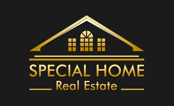 Logotipo inmobiliario de casa especial — Archivo Imágenes Vectoriales