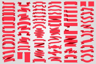 Vektör tasarımı güzel kurdeleler ve Etiketler koleksiyonu ayarla