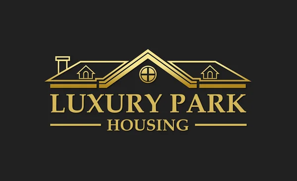 Logotipo imobiliário do parque de luxo — Vetor de Stock