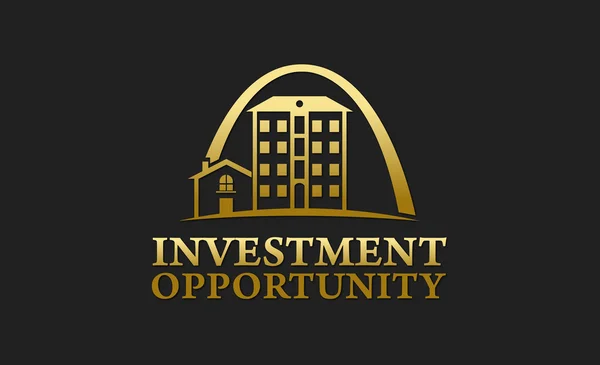 Opportunità di investimento Logo immobiliare — Vettoriale Stock