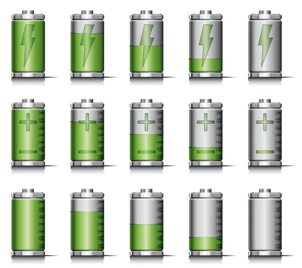 Bateria. símbolos de nível de bateria — Vetor de Stock