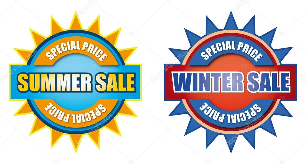 Summer and winter sale sign