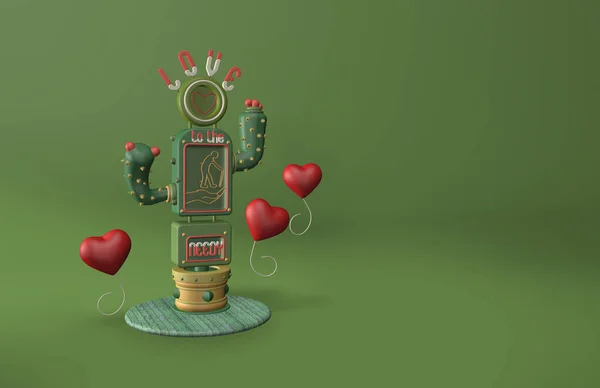 Illustratie Van Cactus Met Doornen Neon Graphic Van Gehandicapte Persoon — Stockfoto