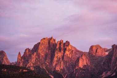 Alplerin güzel manzarası, Passo San Pellegrino, Kuzey İtalya