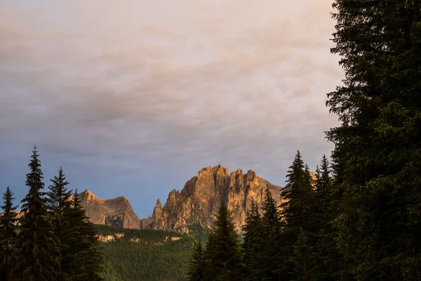 Bela Paisagem Cênica Dos Alpes Passo San Pellegrino Norte Itália — Fotografia de Stock