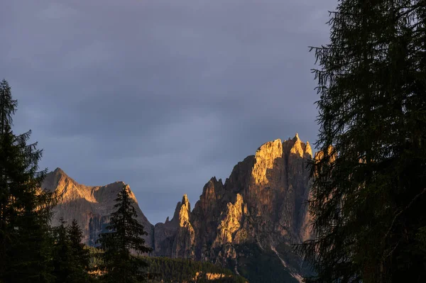 Alplerin Güzel Manzarası Passo San Pellegrino Kuzey Talya — Stok fotoğraf