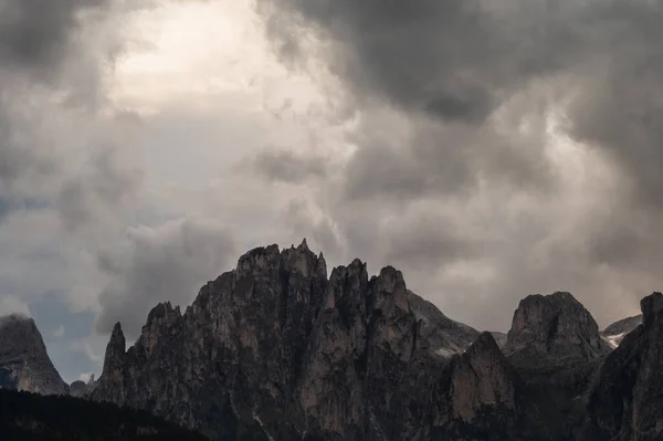 Bela Paisagem Cênica Dos Alpes Passo San Pellegrino Norte Itália — Fotografia de Stock