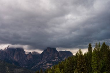 Alplerin güzel manzarası, Passo San Pellegrino, Kuzey İtalya