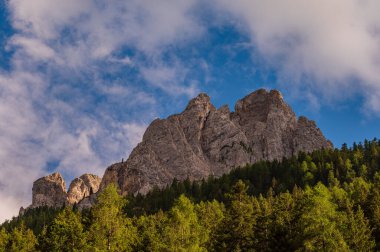 Alplerin güzel manzarası, Passo San Pellegrino, Kuzey İtalya