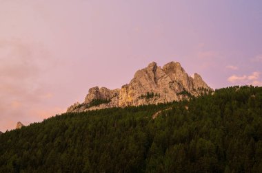 Alplerin güzel manzarası, Passo San Pellegrino, Kuzey İtalya