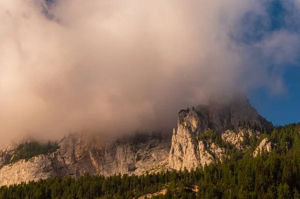 Bela Paisagem Cênica Dos Alpes Passo San Pellegrino Norte Itália — Fotografia de Stock