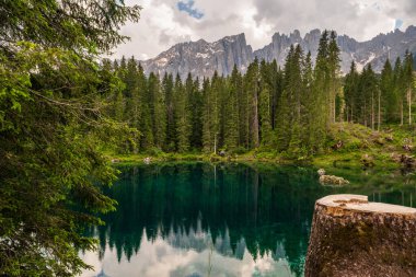 Alplerin güzel manzarası, Passo San Pellegrino, Kuzey İtalya