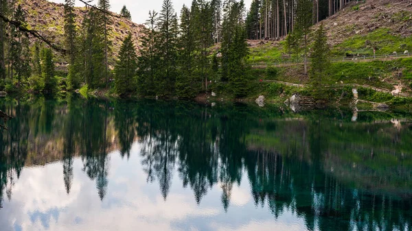 Bela Paisagem Cênica Dos Alpes Passo San Pellegrino Norte Itália — Fotografia de Stock