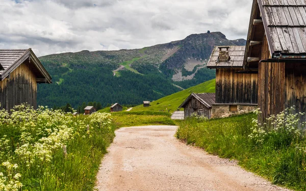 Alplerin güzel manzarası, Passo San Pellegrino, Kuzey İtalya