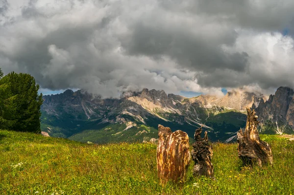 Hermoso Paisaje Escénico Los Alpes Passo San Pellegrino Norte Italia — Foto de Stock