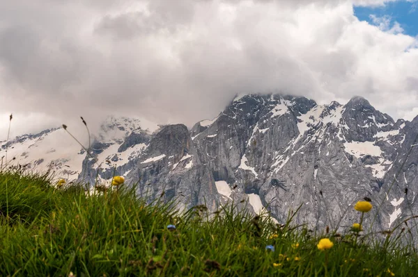 Krásná Malebná Krajina Alp Passo San Pellegrino Severní Itálie — Stock fotografie