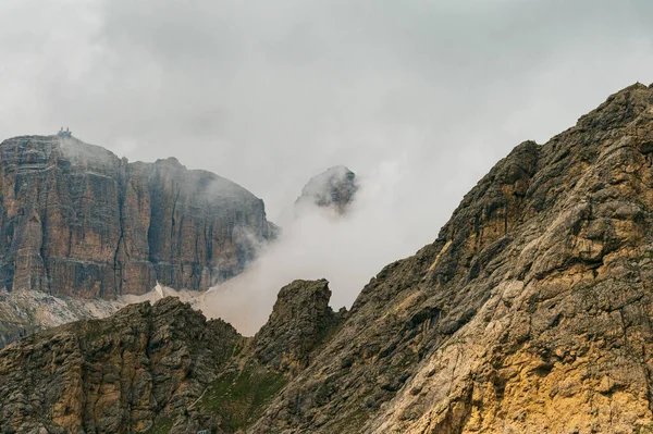 Красивый Живописный Пейзаж Альп Пассо Сан Пеллегрино Северная Италия Стоковая Картинка