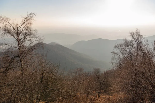 Scenic view of beauty mountains at sunrise time