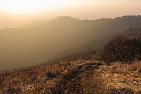 Scenic view of beauty mountains at sunrise time