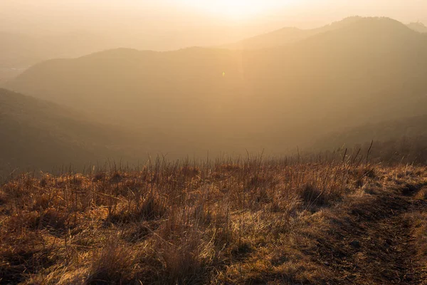 Scenic view of beauty mountains at sunrise time