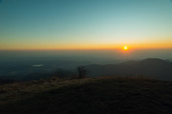 Scenic view of beauty mountains at sunrise time