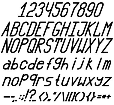 Kıyılmış kalın / italik yazı tipi