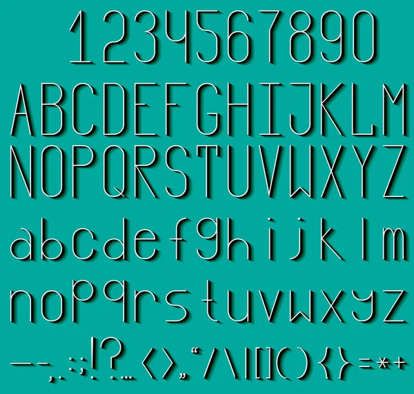 Fuente. El conjunto de letras, números y puntuación . — Archivo Imágenes Vectoriales