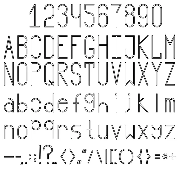 字体。组的字母、 数字和标点符号. — 图库矢量图片