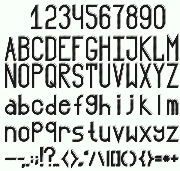 Fuente. El conjunto de letras, números y puntuación . — Archivo Imágenes Vectoriales