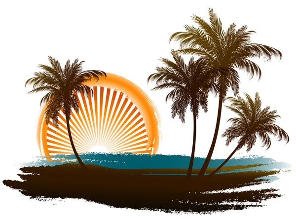 Palmeras al sol . — Vector de stock