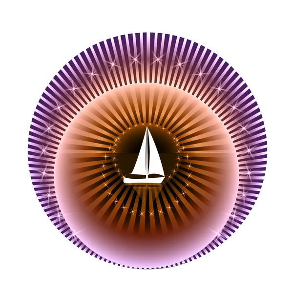 Logo yacht club in paarse en oranje kleuren — Stockvector