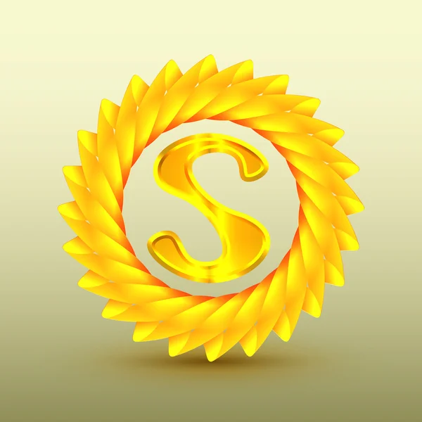 Le logo est un soleil avec la lettre S — Image vectorielle