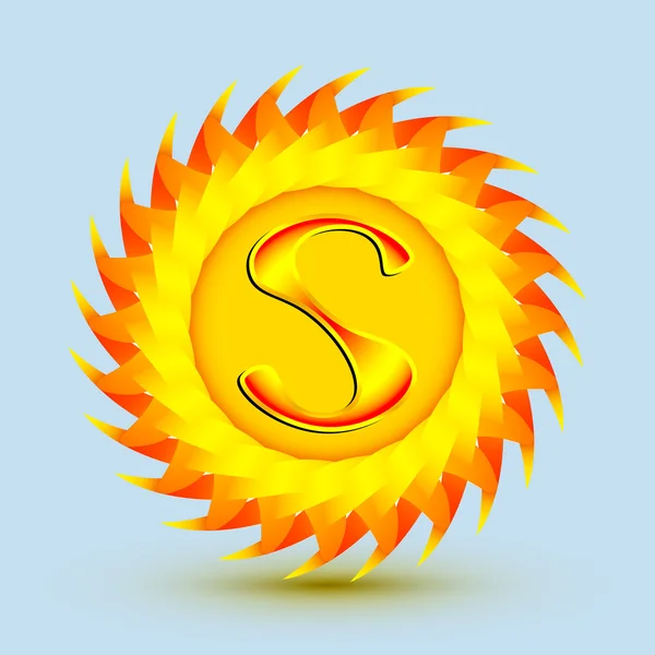 El logotipo es un sol con la letra S — Vector de stock