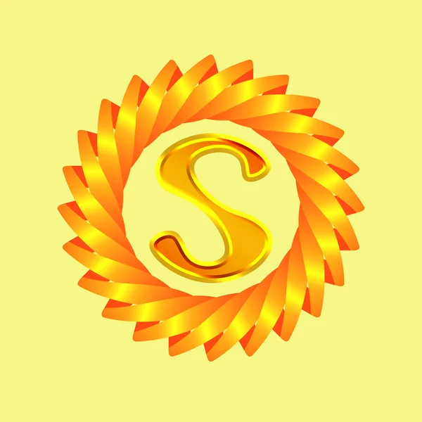 El logotipo es un sol con la letra S — Vector de stock