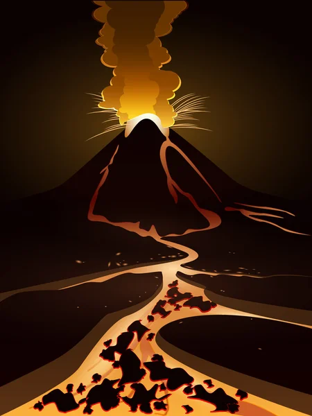 Volcán — Vector de stock