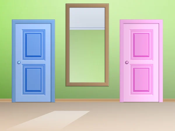 The mirror and door
