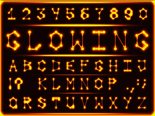 The font of red-hot glowing gold — Wektor stockowy