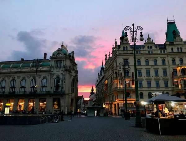 Praga Centro Cidade Por Sol — Fotografia de Stock