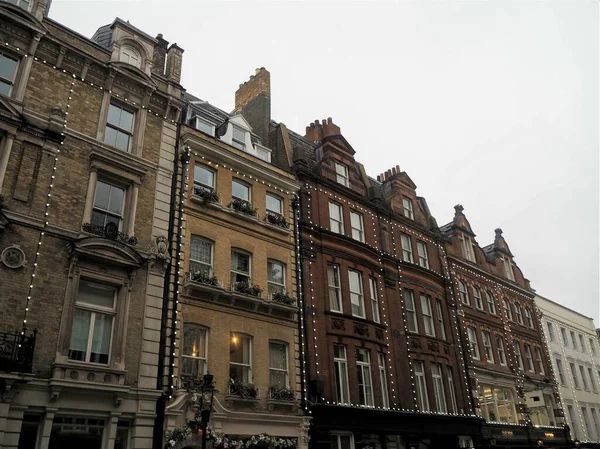 Kerstverlichting Gebouwen Londen — Stockfoto