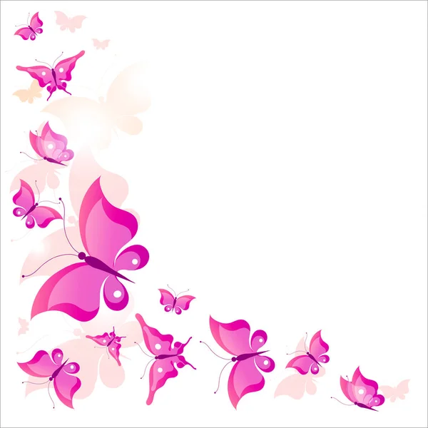 Hermosas Mariposas Coloridas Aisladas Sobre Fondo Blanco — Vector de stock