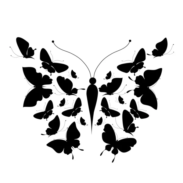 Diseño de mariposas — Vector de stock