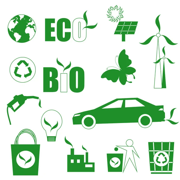 Eco iconos — Vector de stock