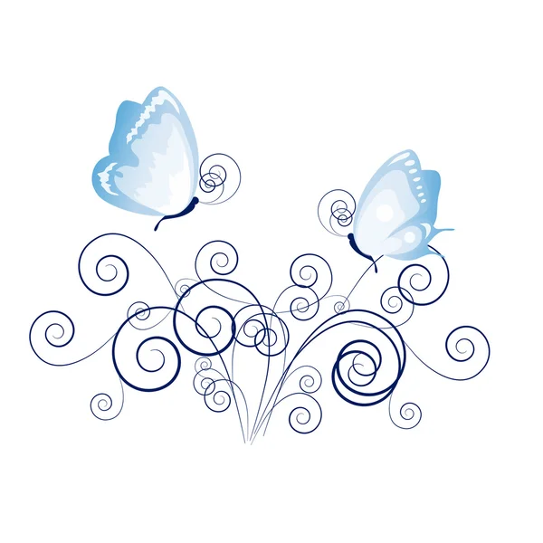 Blue floral banner. — Stock Vector © arhangelskij #1373599