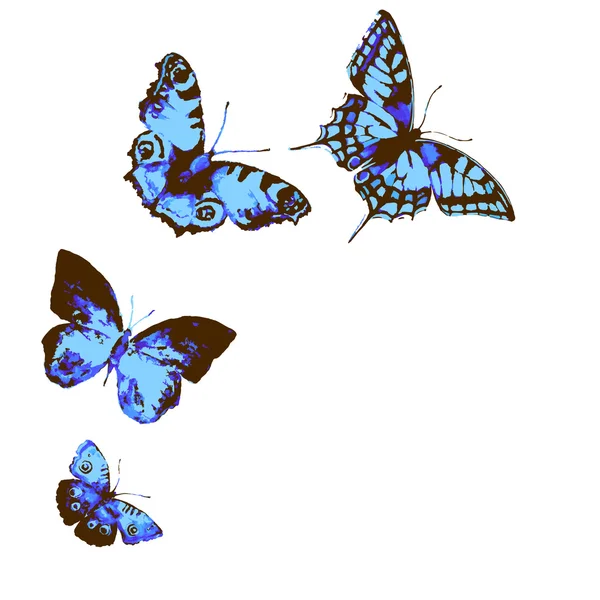 Acuarela Mariposas — Archivo Imágenes Vectoriales